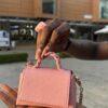 Handmade Pink mini leather bag - The braids Brand
