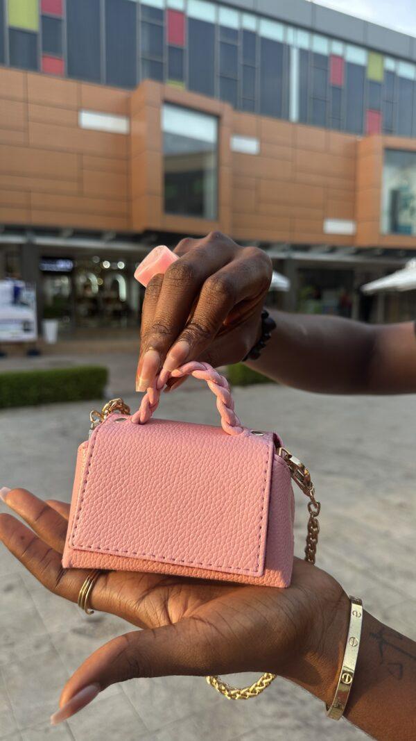 Handmade Pink mini leather bag - The braids Brand