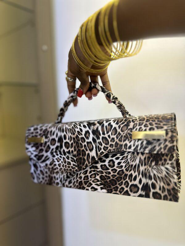 Handmade tiger print leather bag - The braids Brand
