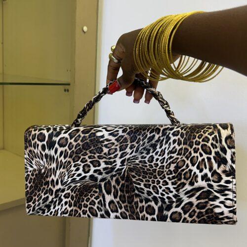 Handmade tiger print leather bag - The braids Brand