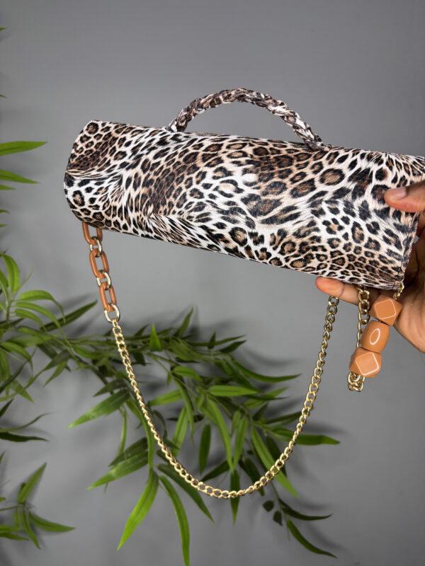 Handmade tiger print leather bag - The braids Brand