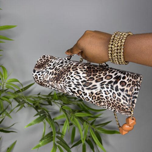 Yaa Asantewaa (2) Handmade tiger print leather bag - The braids Brand