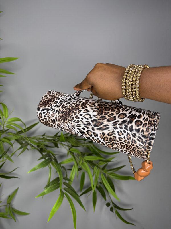Handmade tiger print leather bag - The braids Brand