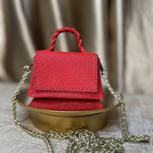 red shiny mini leather bag - The braids Brand