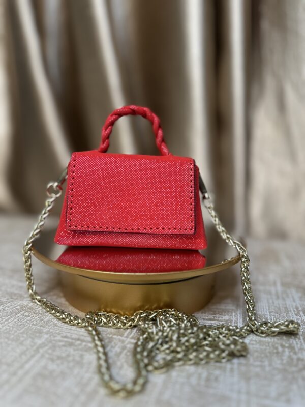 red shiny mini leather bag - The braids Brand