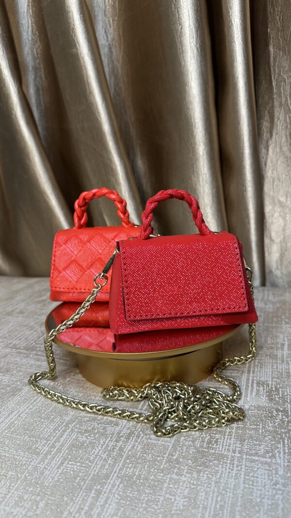 red shiny mini leather bag - The braids Brand