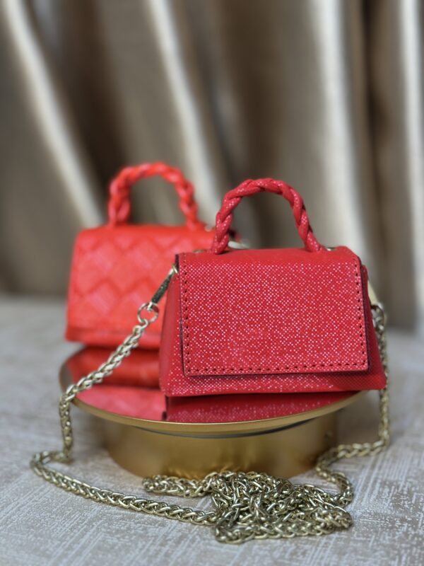 red shiny mini leather bag - The braids Brand